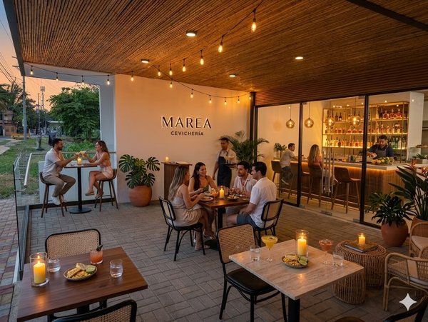 Render del Local 1A como cevichería de noche